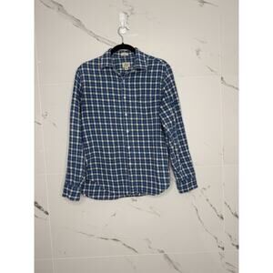 J.CREW Button Down Shirt "Every Stitch Counted" Knitted Cotton Plaid Sz M Preppy